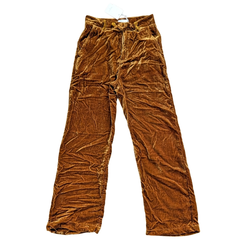 Garance Paris Klay Ocre Golden Brown Velvet Pants NWT Size Small
